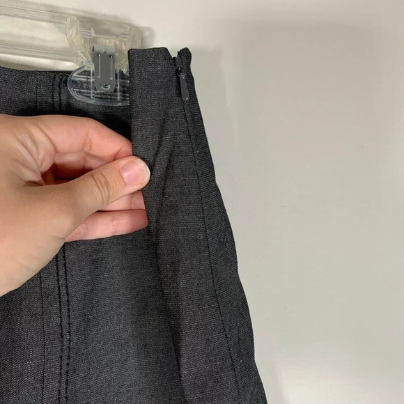 Halogen Skirt Women’s 14 Grey Linen Blend Pencil Skirt W35” L21” Zip Side - Picture 3 of 7
